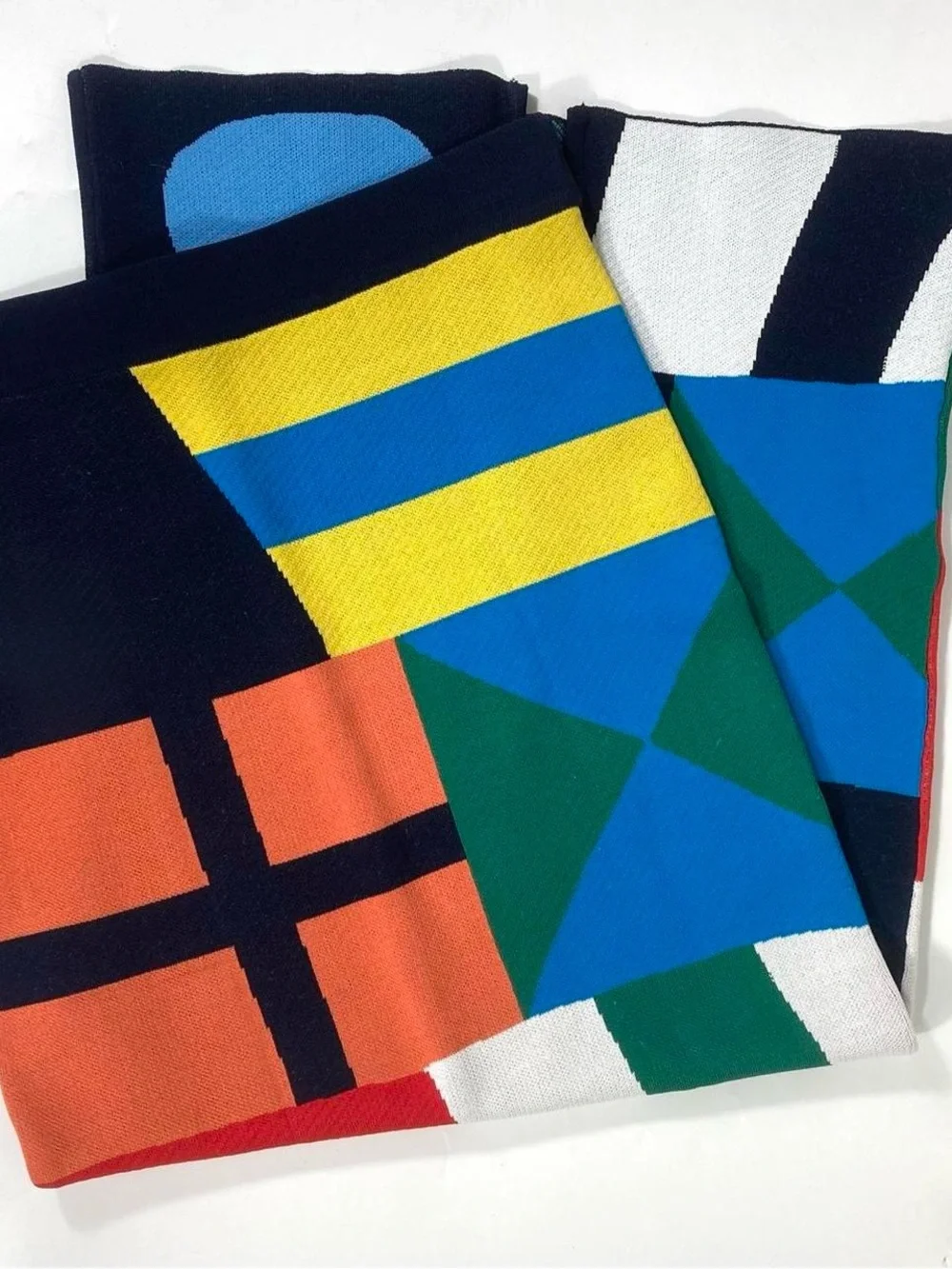 Staud Karina Knit Midi Skirt Sails Up Medium NEW Geometric Colorblock